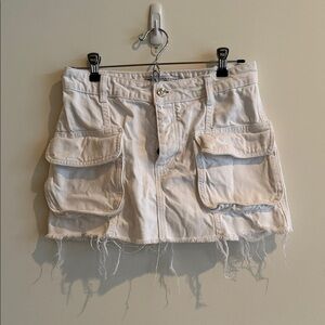 Zara white Cargo mini skirt